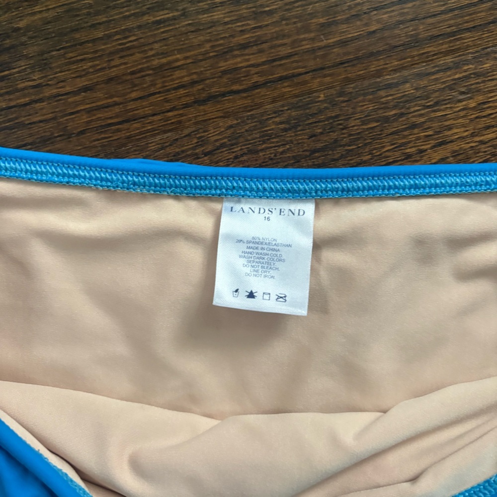Lands' End Blue Swim Skirt Swimwear Size 16 - Picture 2 of 4